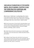 VARCAROLIS FOUNDATIONS OF PSYCHIATRIC&NewLine;MENTAL HEALTH NURSING CHAPTER 22 2026&NewLine;TEST PAPER PRACTICE QUESTIONS AND&NewLine;COMPREHENSIVE SOLUTION SET