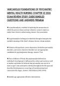 VARCAROLIS FOUNDATIONS OF PSYCHIATRIC&NewLine;MENTAL HEALTH NURSING CHAPTER 22 2026&NewLine;EXAM REVIEW STUDY GUIDE BUNDLED&NewLine;QUESTIONS AND ANSWERS PREMIUM