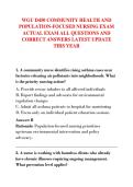WGU D450 COMMUNITY HEALTH AND &NewLine;POPULATION-FOCUSED NURSING EXAM &NewLine;ACTUAL EXAM ALL QUESTIONS AND &NewLine;CORRECT ANSWERS LATEST UPDATE &NewLine;THIS YEAR