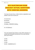 NYC ELECTRICIAN EXAM &NewLine;2026&sol;2027 ACTUAL QUESTIONS &NewLine;WITH VERIFIED ANSWERS&period;
