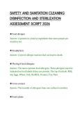 SAFETY AND SANITATION CLEANING &NewLine;DISINFECTION AND STERILIZATION &NewLine;ASSESSMENT SCRIPT 2026