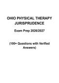Ohio Physical Therapy Jurisprudence Exam Q&A Pack &vert; 100&plus; Questions with Verified Answers &vert; 2026