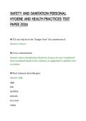 SAFETY AND SANITATION PERSONAL &NewLine;HYGIENE AND HEALTH PRACTICES TEST &NewLine;PAPER 2026