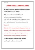 OSHA 30-HOUR CONSTRUCTION FINAL EXAM 2026 &ndash; 200&plus; PRACTICE QUESTIONS & ANSWERS WITH RATIONALES