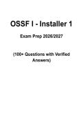 OSSF I Installer 1 Test Preparation Exam Prep Pack &vert; 100&plus; Questions with Verified Answers &vert; 2026&NewLine;