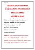  PARAMEDIC FISDAP FINAL EXAM 2026 &ndash; 200&plus; PRACTICE QUESTIONS & ANSWERS WITH RATIONALES