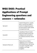 WGU D685 &vert; Practical Applications of Prompt Engineering &vert;  questions and answers &plus; rationales