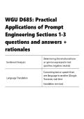 WGU D685 &vert;Practical Applications of Prompt Engineering &vert; Sections 1-3 questions and answers 