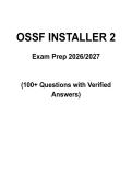 OSSF Installer 2 Exam Prep Pack &vert; 100&plus; Questions with Verified Answers &vert; 2026