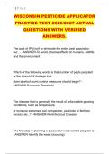 WISCONSIN PESTICIDE APPLICATOR &NewLine;PRACTICE TEST 2026&sol;2027 ACTUAL &NewLine;QUESTIONS WITH VERIFIED &NewLine;ANSWERS&period;