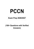 PCCN Exam Prep Practice Questions Mock Exam &vert; 100&plus; Questions with Verified Answers &vert; 2026