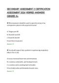 SECONDARY ASSESSMENT 2 CERTIFICATION &NewLine;ASSESSMENT 2026 VERIFIED ANSWERS &NewLine;GRADED A&plus;