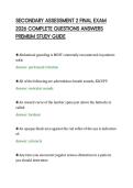 SECONDARY ASSESSMENT 2 FINAL EXAM &NewLine;2026 COMPLETE QUESTIONS ANSWERS &NewLine;PREMIUM STUDY GUIDE