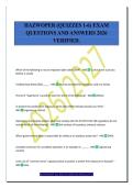 HAZWOPER &lpar;QUIZZES 1-6&rpar; EXAM&NewLine;QUESTIONS AND ANSWERS 2026&NewLine;VERIFIED&period;
