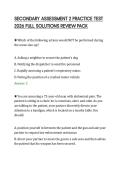 SECONDARY ASSESSMENT 2 PRACTICE TEST &NewLine;2026 FULL SOLUTIONS REVIEW PACK 