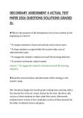 SECONDARY ASSESSMENT 4 ACTUAL TEST &NewLine;PAPER 2026 QUESTIONS SOLUTIONS GRADED &NewLine;A&plus;