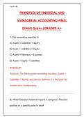 PRINCIPLES OF FINANCIAL AND MANAGERIAL ACCOUNTING FINAL EXAM &ndash; 200&plus; PRACTICE QUESTIONS & ANSWERS WITH RATIONALES