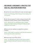 SECONDARY ASSESSMENT 4 PRACTICE TEST &NewLine;2026 FULL SOLUTIONS REVIEW PACK 