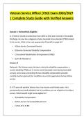 Veteran Service Officer &lpar;VSO&rpar; Exam 2026&sol;2027 &NewLine;&vert; Complete Study Guide with Verified Answers
