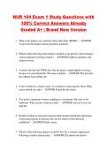 NUR 104 Exam 1 Study Questions with &NewLine;100&percnt; Correct Answers Already &NewLine;Graded A&plus; &vert; Brand New Version 