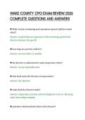 WAKE COUNTY CPO EXAM REVIEW 2026&NewLine;COMPLETE QUESTIONS AND ANSWERS&NewLine;