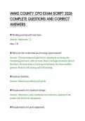 WAKE COUNTY CPO EXAM SCRIPT 2026&NewLine;COMPLETE QUESTIONS AND CORRECT&NewLine;ANSWERS&NewLine;