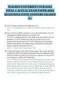 WALDEN UNIVERSITY NUR 6531&NewLine;FINAL 1 ACTUAL EXAM PAPER 2026&NewLine;QUESTIONS WITH ANSWERS GRADED&NewLine;A&plus;&NewLine;