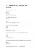 PCT NHA Exam with Questions and Answers