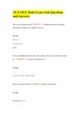 NLN-NEX Math Exam with Questions and Answers