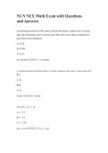 NLN NEX Math Exam with Questions and Answers