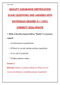  QUALITY ASSURANCE CERTIFICATION EXAM WITH 200&plus; REALISTIC PRACTICE QUESTIONS & DETAILED RATIONALES