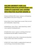 WALDEN UNIVERSITY NURS 6565&NewLine;CERTIFICATION EVALUATION EXAMS 2026&NewLine;COMPLETE QUESTIONS AND ANSWERS&NewLine;WITH PRACTICE SOLUTION GRADED A&plus;