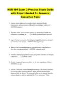 NUR 104 Exam 3 Practice Study Guide &NewLine;with Expert Graded A&plus; Answers &vert; &NewLine;Guarantee Pass&excl;