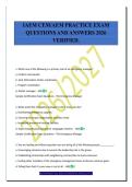 IAEM CEM&sol;AEM PRACTICE EXAM&NewLine;QUESTIONS AND ANSWERS 2026&NewLine;VERIFIED&period;