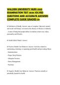 WALDEN UNIVERSITY NURS 6565&NewLine;EXAMINATION TEST 2026 SOLVED&NewLine;QUESTIONS AND ACCURATE ANSWERS&NewLine;COMPLETE GUIDE GRADED A&plus;