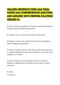 WALDEN UNIVERSITY NURS 6565 FINAL&NewLine;PAPER 2026 COMPREHENSIVE QUESTIONS&NewLine;AND ANSWERS WITH VERIFIED SOLUTIONS&NewLine;GRADED A&plus;