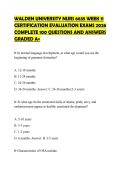 WALDEN UNIVERSITY NURS 6635 WEEK 11&NewLine;CERTIFICATION EVALUATION EXAMS 2026&NewLine;COMPLETE 100 QUESTIONS AND ANSWERS&NewLine;GRADED A&plus;