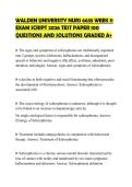 WALDEN UNIVERSITY NURS 6635 WEEK 11&NewLine;EXAM SCRIPT 2026 TEST PAPER 100&NewLine;QUESTIONS AND SOLUTIONS GRADED A&plus;