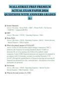 WALL STREET PREP PREMIUM&NewLine;ACTUAL EXAM PAPER 2026&NewLine;QUESTIONS WITH ANSWERS GRADED&NewLine;A&plus;&NewLine;