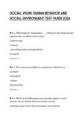 SOCIAL WORK HUMAN BEHAVIOR AND &NewLine;SOCIAL ENVIRONMENT TEST PAPER 2026 