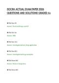 SOCRA ACTUAL EXAM PAPER 2026 &NewLine;QUESTIONS AND SOLUTIONS GRADED A&plus; 
