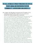 WALL STREET PREP PREMIUM FINAL&NewLine;TEST 2026 QUESTIONS WITH&NewLine;CORRECT ANSWERS GRADED A&plus;&NewLine;