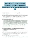 WALL STREET PREP PREMIUM&NewLine;PRACTICE EXAMINATION 2026&NewLine;QUESTIONS WITH ANSWERS GRADED&NewLine;A&plus;