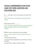 SOCRA COMPREHENSIVE EXAM STUDY &NewLine;GUIDE TEST PAPER QUESTIONS AND &NewLine;SOLUTIONS 2026 