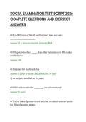 SOCRA EXAMINATION TEST SCRIPT 2026 &NewLine;COMPLETE QUESTIONS AND CORRECT &NewLine;ANSWERS 