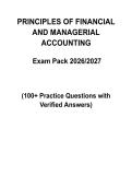 Principles of Financial and Managerial Accounting  Test &vert; 100&plus; Questions with Verified Answers &vert; 2026