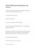 FEMA IS 800 Exam with Questions and Answers