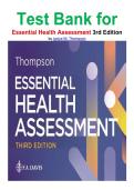 Test Bank for Essential Health Assessment Third Edition by Janice M&period; Thompson isbn-9781719652070 Latest Guide