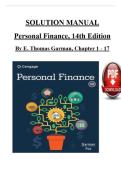 Solutions Manual and Answer Guide for Personal Finance&comma; 14th Edition by E&period; Thomas Garman&comma; Raymond E&period; Forgue & Jonathan Fox &vert;  All 17 Chapters 1-17 &vert; ISBN 9780357901496 &vert; Financial Planning & Money Management Exam Prep 2026&sol;2027
