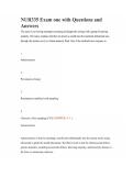 NUR335 Exam one with Questions and Answers
